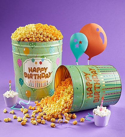 Birthday Wishes Popcorn Tins